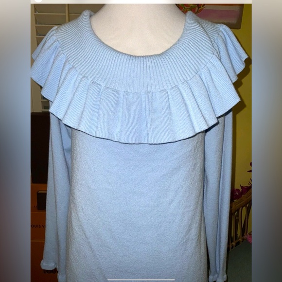 Lilly Pulitzer NWT Siesta Off Shoulder Sweater Crew Blue Size XL - Picture 4 of 8